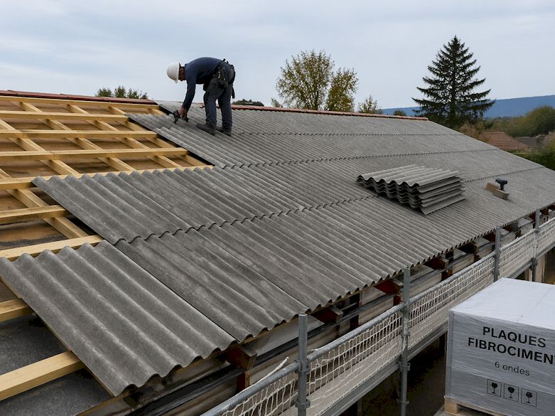 Toiture en fibrociment amianté à Vierzon